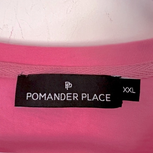 POMANDER PLACE Pink Stella Dress Mini Jersey Knit Puff Shoulders Cotton Preppy - Picture 4 of 12